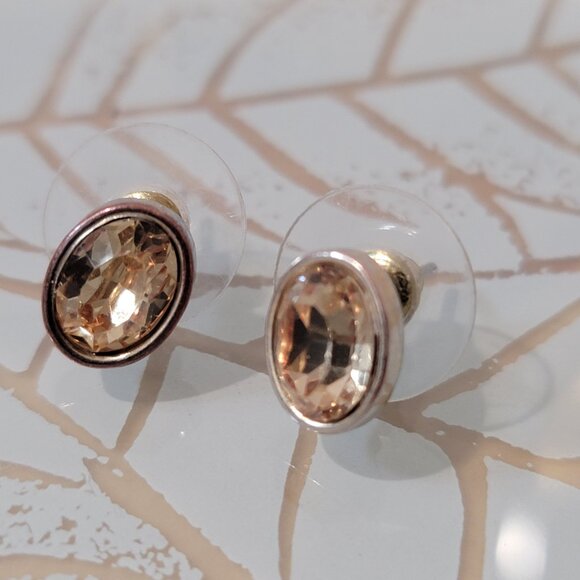 Crystal Stud Earrings Sparkly Elegant Feminine Vintage Wedding Prom - Picture 5 of 9